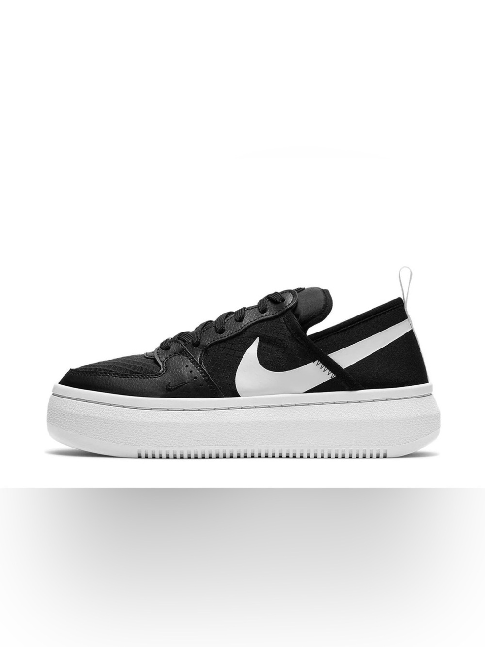Nike Court Vision Alta TXT Black White Platform Sneakers Size 10